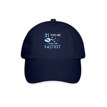 31 Years Ago I Was The Fastest 31. Geburtstag - Baseballkappe - Blau/Blau - Vorne