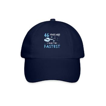 46 Years Ago I Was The Fastest 46. Geburtstag - Baseballkappe - Blau/Blau - Vorne