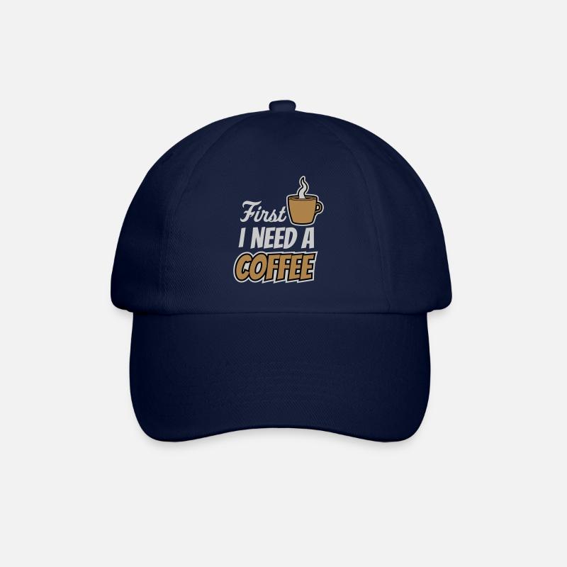 Fist I need Coffee - Baseballkappe - Blau/Blau