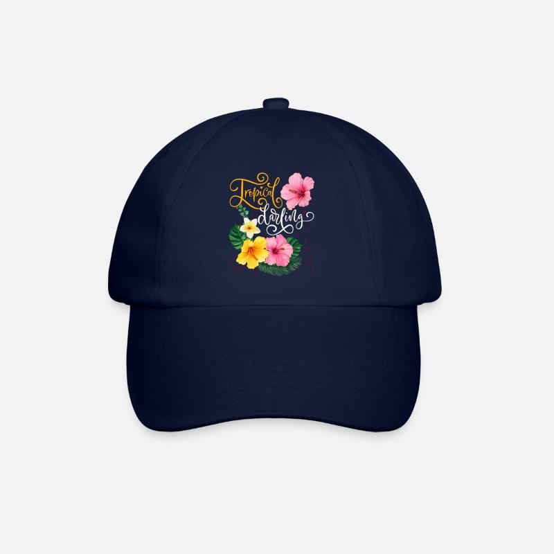 Fleurs tropicales, Tropical Darling, Calligraphie - Casquette classique - bleu/bleu