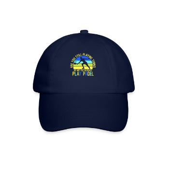 Padel Spielen Arbeit Später Padel Tennis Geschenk - Baseballkappe - Blau/Blau - Vorne