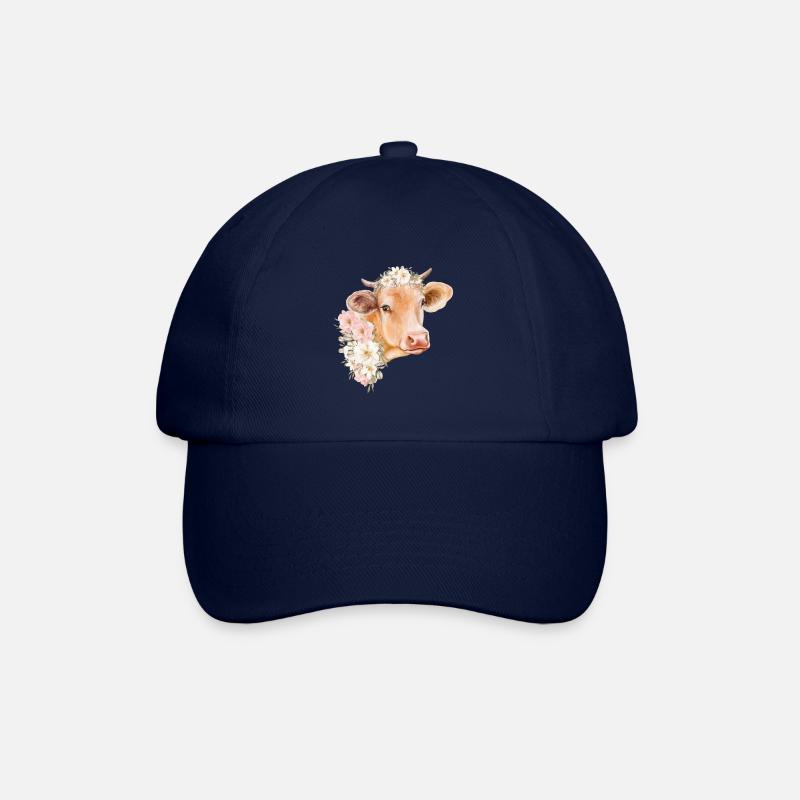 KUH MIT BLUMEN - Baseballkappe - Blau/Blau