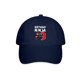 Birthday Party 3 Years Old Japanese Ninja Birthday - Baseball Cap - blue/blue - Front