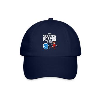 Soccer Player Is Now 9 Boy Soccer Birthday - Baseball Cap - blue/blue - Front