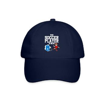 Soccer Player Is Now 8 Boy Soccer Birthday - Baseball Cap - blue/blue - Front