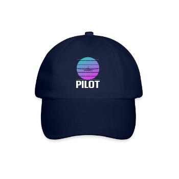 Retro Vintage Classic Pilot Aviation - Baseball Cap - blue/blue - Front