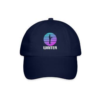 Rétro Vintage Waiter Restaurant servant - Casquette classique - bleu/bleu - Devant
