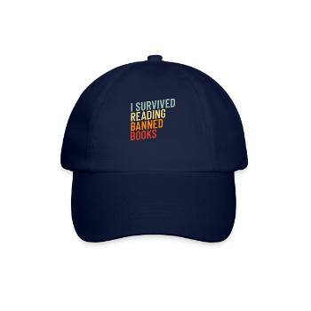 Ich �berlebte das Lesen verbotene B�cher Retro ver - Baseballkappe - Blau/Blau - Vorne