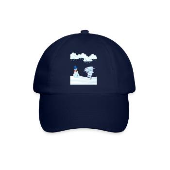 cute winter snowman and wind - Baseball Cap - blue/blue - Front