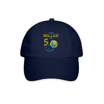 Volleyballspieler Baller ist 5 Volleyball Geburtstag - Baseballkappe - Blau/Blau - Vorne