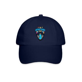 This Saurus Is 3 Dinosaur Footprint Birthday - Baseball Cap - blue/blue - Front