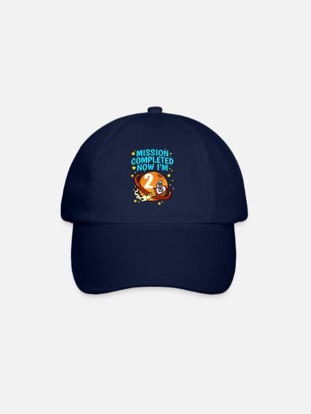 Space Birthday 2 Astronaut Planeten Raketenschiff - Baseballkappe - Blau/Blau