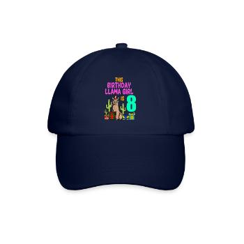 Llama Girl 8th Birthday Party Alpaca - Baseball Cap - blue/blue - Front