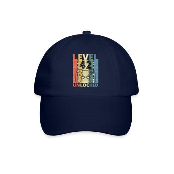 Level 42 Freigeschaltet Lustiger Gamer Geburtstag Zweiundvierzig - Baseballkappe - Blau/Blau - Vorne