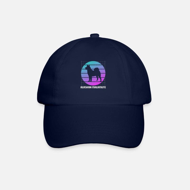 Amoureux des chiens Malamute d'Alaska rétro - Casquette classique - bleu/bleu