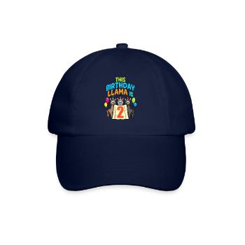 Llama Girl 2nd Birthday Party Alpaca - Baseball Cap - blue/blue - Front