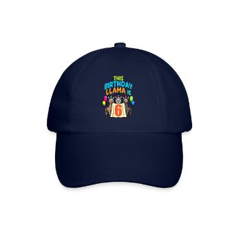 Llama Girl 6th Birthday Party Alpaca - Baseball Cap - blue/blue - Front