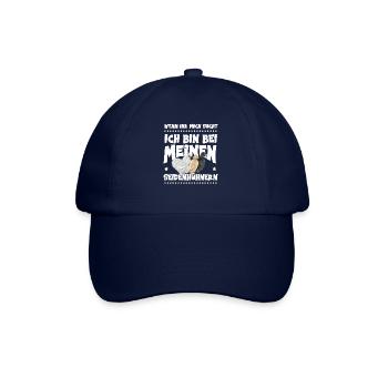 Bin bei meinen Seidenhühnern Seidenhuhn Züchterin - Baseballkappe - Blau/Blau - Vorne
