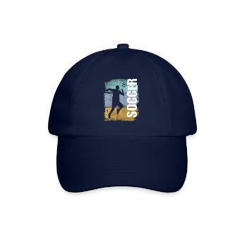 Soccer Vintage Retro Soccer Player - Baseball Cap - blue/blue - Front