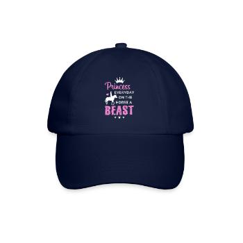 Lustiger Pferde Spruch Princess Beast Reiterin - Baseballkappe - Blau/Blau - Vorne