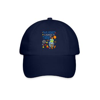 Robot Birthday Outfit Boy 3rd Robot Birthday Party - Baseball Cap - blue/blue - Front