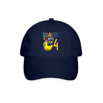 Duck Birthday Party Kids 4th Birthday Duck - Baseball Cap - blue/blue - Front