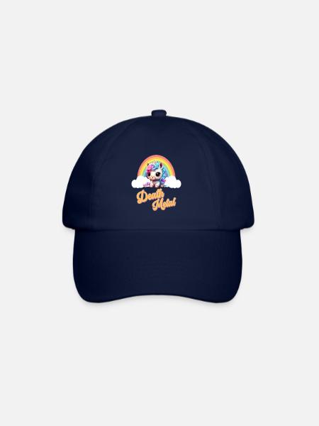 Witziges Einhorn mit Regenbogen und Spruch - Baseballkappe - Blau/Blau