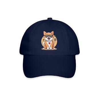 Shiba Inu with sunglasses and heart chain - Baseball Cap - blue/blue - Front