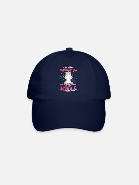 Einhorn Schulkind 2023: Tschüss Kindergarten! - Baseballkappe - Blau/Blau