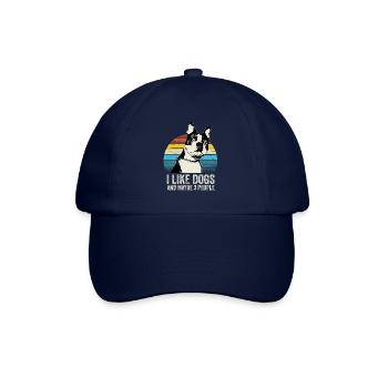 I Like Dogs and Maybe 3 People - Pet Lovers Funny - Baseball Cap - blue/blue - Front