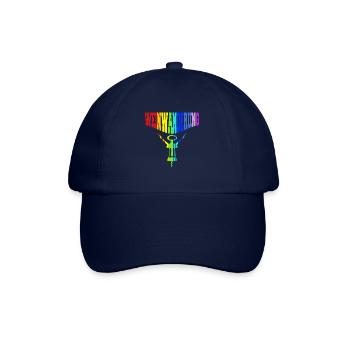 regenbogenfarben bunter Korkenzieher Weinwanderung - Baseballkappe - Blau/Blau - Vorne