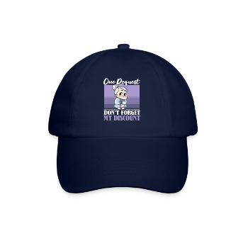 Rentner Rente Lustig Dont Forget My Discount - Baseballkappe - Blau/Blau - Vorne