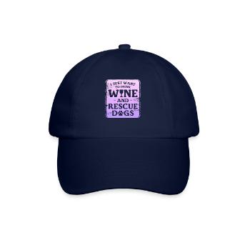 Ich will nur Wein trinken und Hunde retten Hund - Baseballkappe - Blau/Blau - Vorne