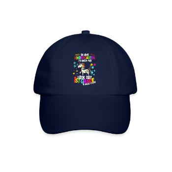 Einhorn Tschüss Kindergarten Einschulung 1. Klasse - Baseballkappe - Blau/Blau - Vorne