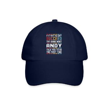 Andy Name Personalisierter lustiger Geburtstag Weihnachten - Baseballkappe - Blau/Blau - Vorne