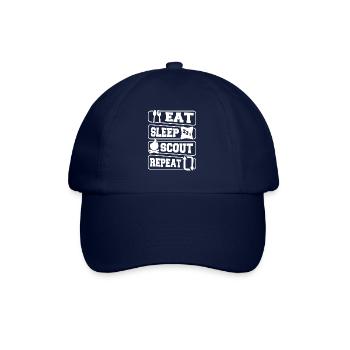 Pfadfinder Eat Sleep Scout Repeat - Baseballkappe - Blau/Blau - Vorne