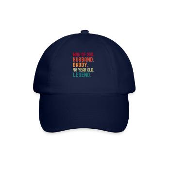 Mann Gottes Ehemann Papa Lustig 48. Geburtstag - Baseballkappe - Blau/Blau - Vorne