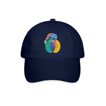 cyclist aura abstract circle geometric drawing - Baseball Cap - blue/blue - Front