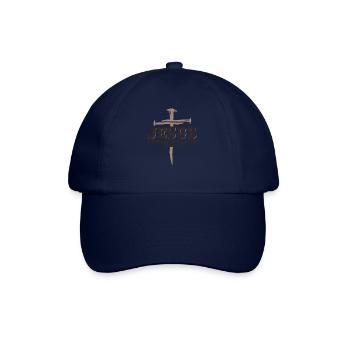 Jesus hat mein Leben verändert, 1 Kreuz 3 Nägel 4 gegeben - Baseballkappe - Blau/Blau - Vorne