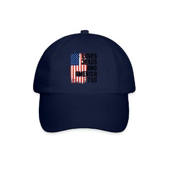 Loves Jesus and America Too - Baseball Cap - blue/blue - Front