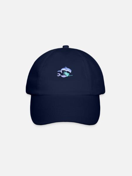 Meerjungfrau, Delphin Mermaid, Dolphin - Baseballkappe - Blau/Blau