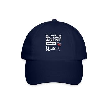 This Real Estate Agent Needs Wine Broker Realtor - Baseball Cap - blue/blue - Front