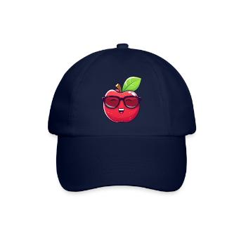 Cooler Kawaii Apfel mit Sonnenbrille Nerdiges - Baseballkappe - Blau/Blau - Vorne