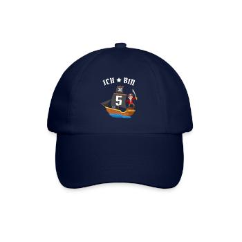 Seeräuber Seemann Kapitän 5. Geburtstag Pirat - Baseballkappe - Blau/Blau - Vorne