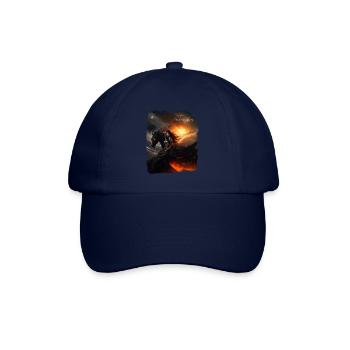 Guerrière et son dragon noir - Casquette classique - bleu/bleu - Devant