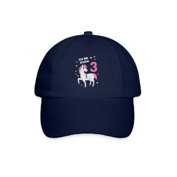 Reiterin Pferd Reitsport 3. Geburtstag Pony Reiten - Baseballkappe - Blau/Blau - Vorne