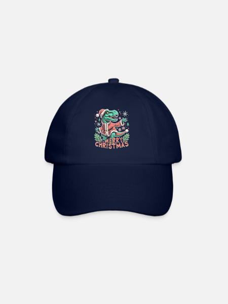 Dinosaur Trex Christmas - Baseball Cap - blue/blue