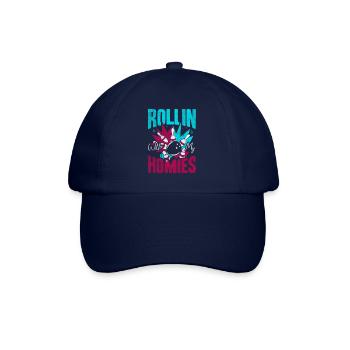 Rollin with my Homies Retro Bowling Geschenk - Baseballkappe - Blau/Blau - Vorne