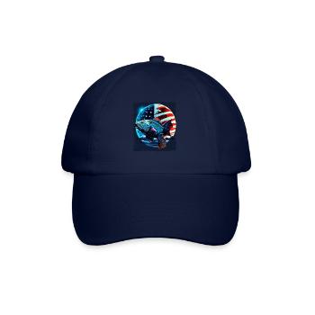 America fish under Moon with American Flag - Baseball Cap - blue/blue - Front