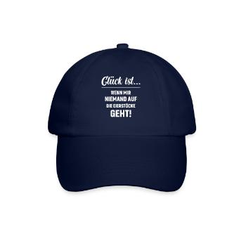 Glück ist wenn mir niemand auf die Eierstöcke geht - Baseballkappe - Blau/Blau - Vorne